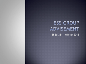 ESS Group Advisement - BYU David O. McKay School of Education