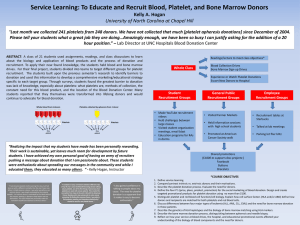 Students Educate and Recruit the Community for Platelet, Blood
