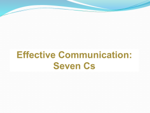 Effective Communication: Seven Cs