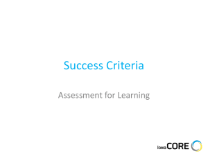 Success Criteria