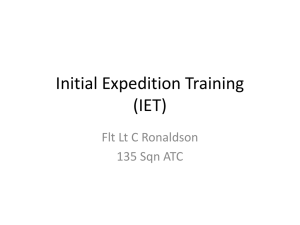 Initial Expedition Training (IET)