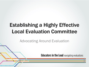 Establishing a Highly Effective Local Evaluation Committee