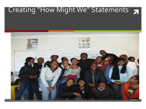 Creating *How Might We* Statements