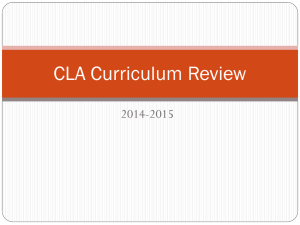 CLA Curriculum Review 2014-2015