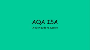 AQA ISA - The Sholing Technology College