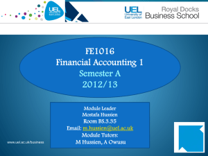 Financial accounting - Personal Home Pages (at UEL)