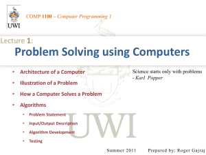 1. Problem Solving using Computers