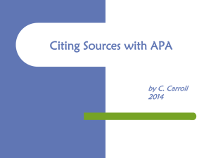 Citing Sources with APA