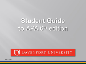 A Student`s Guide to APA