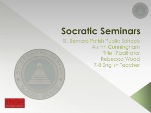 Socratic Seminars - St. Bernard Parish Schools