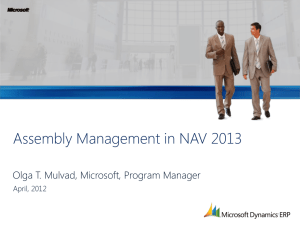 Assembly Management in NAV 2013
