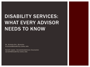 Disability Services - University Advisors and Counselors