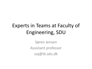 Expert in Teams at Faculty of Engineering, SDU