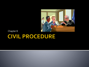 CIVIL PROCEDURE - pre trial