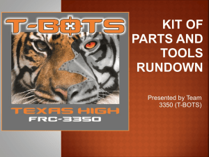 Kit of Parts and Tools Rundown