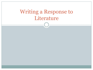 Writing a Response to Literature Crucible