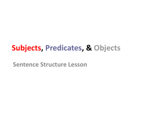 Subjects, Predicates, & Objects
