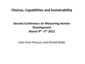 Choices, Capabilities and Sustainability