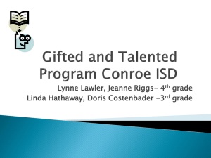 Gifted and Talented Program Conroe ISD