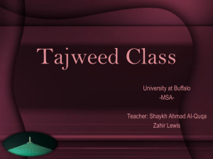 Tajweed PPT - Universal School of Buffalo