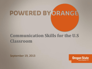 Communication Skills for the US Classroom