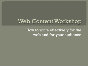 Web Content Workshop Slides