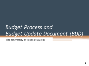 budget update document (bud) - The University of Texas at Austin