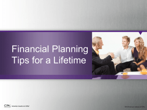Financial Planning Tips for a Lifetime Presentation
