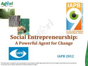 Mr Sree Kumar_Social Entrepreneurship A Powerful Agent for