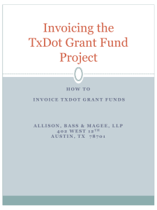 Invoicing TxDot Grant Funds