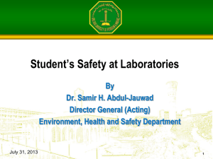 Students` Safety at KFUPM Labs