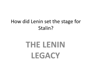 The Lenin Legacy for Stalin