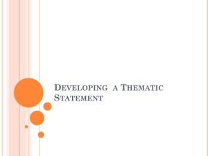 Thematic Statements