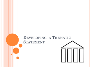 Intro to Thematic Statements