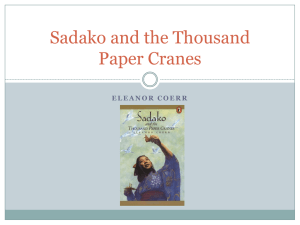 Sadako and the Thousand Paper Cranes, Intro & Chapter 1