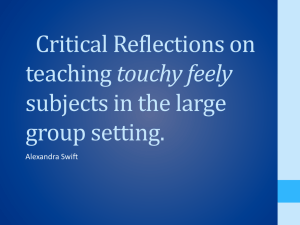 Teaching Touchy feely Subjects in the large group setting