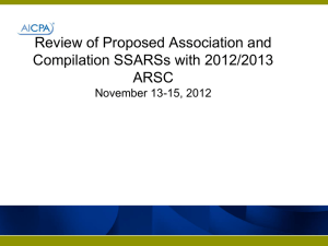 Review of Proposed Association and Compilation SSARSs with