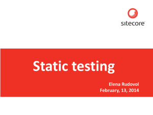 Static Testing - QA Community Dnepropetrovsk