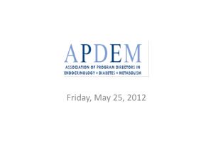 May 2012 APDEM Agenda