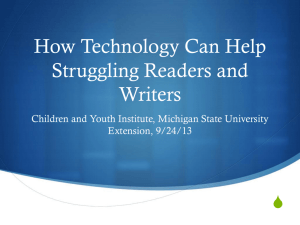 Literacy Tools for Struggling Readers and Writers