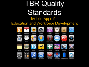 TBR Quality Standards - TBR Mobilization & Emerging Technology