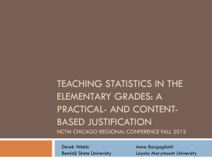 Common Core, NCTM, and GAISE Statistics Recommendations for