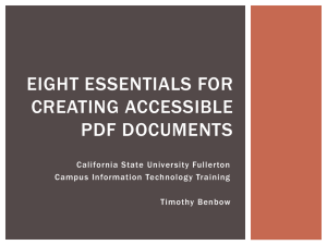 Eight Essentials for Creating Accessible PDF Documents