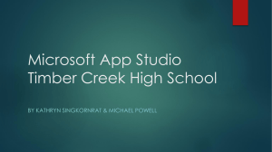 Timber Creek HS Microsoft App Studio Demo