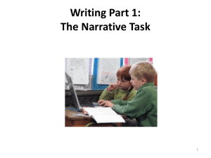 Writing Part 1: The Narrative Task