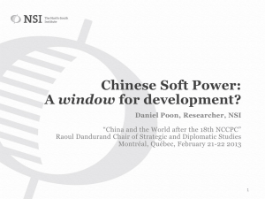 Chinese Soft Power: a window for development? - The North