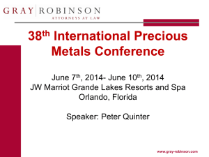 38 th International Precious Metals Conference