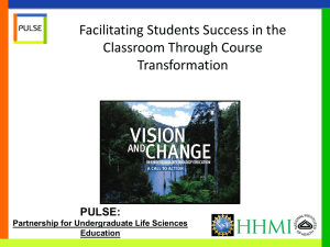 Powerpoint presentation on V&C course transformation