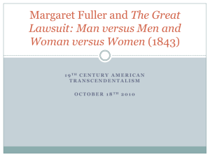 Margaret Fuller and The Great Lawsuit
