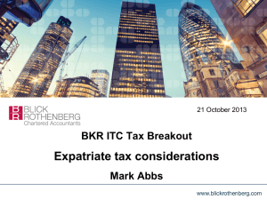 Expatriate Tax Considerations